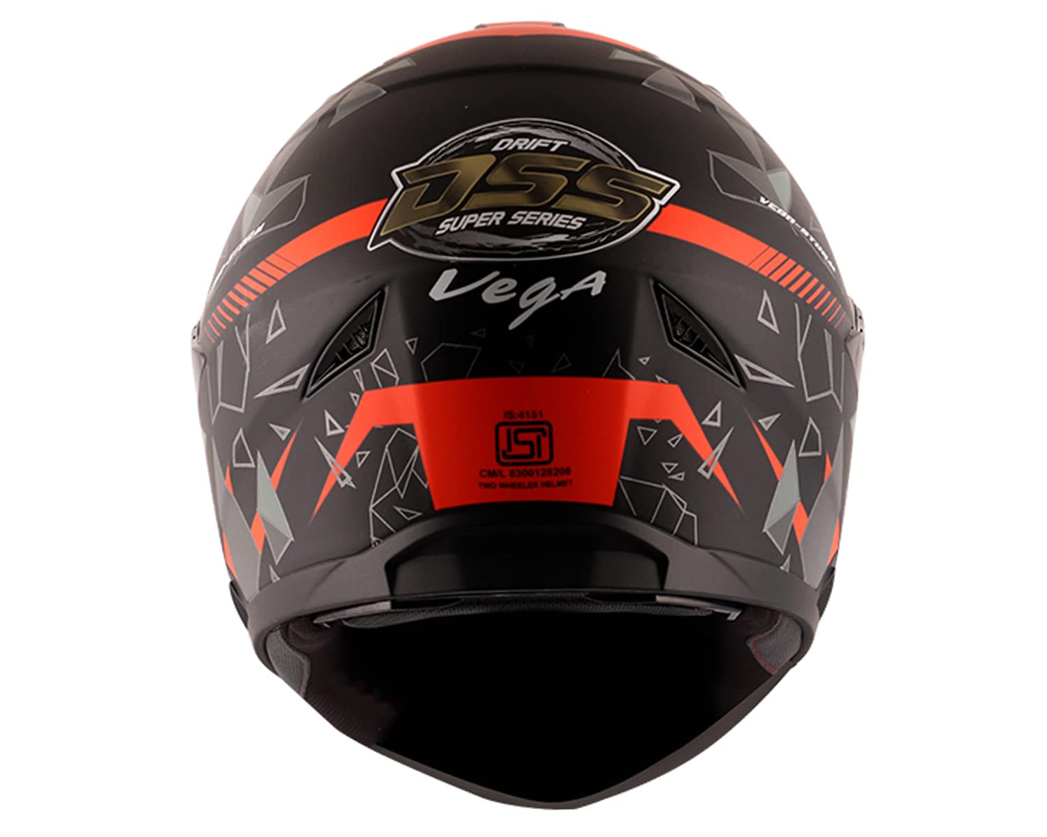 VEGA STORM DRIFT DULL BLACK ORANGE L