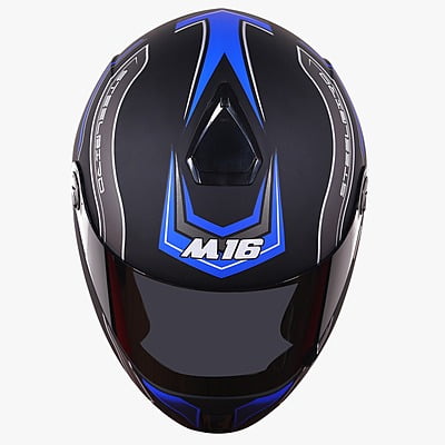 STEELBIRD M 16 ACTIVATE MAT BLACK BLUE 600MM