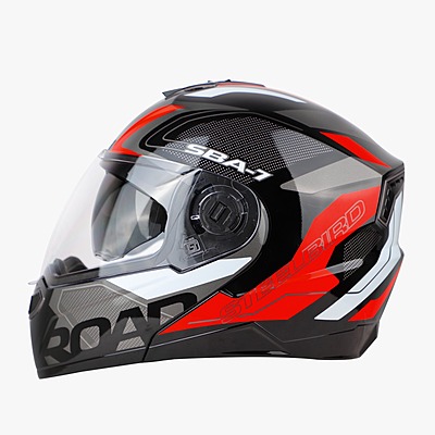 STEELBIRD SBA-7 ISS ROAD MATT BLACK/RED C/V (XL)