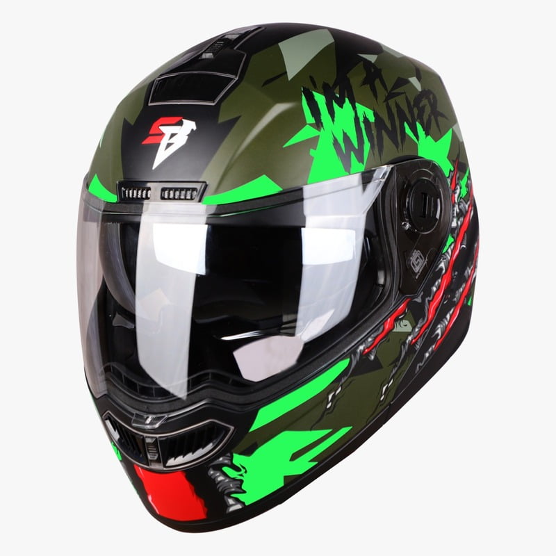 STEELBIRD SBA-7 ISS WINNER MATT BLACK/FLUO NEON C/V (M)