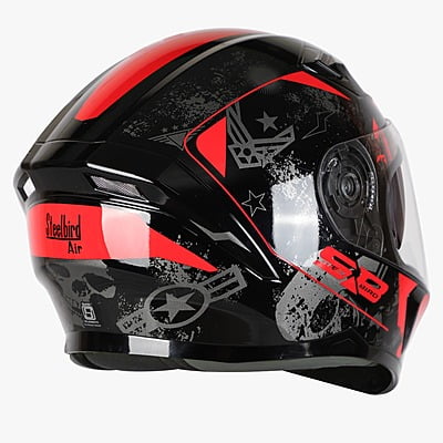 STEELBIRD SBA-21 COMBAT GLOSSY BLACK/RED C/V (L)