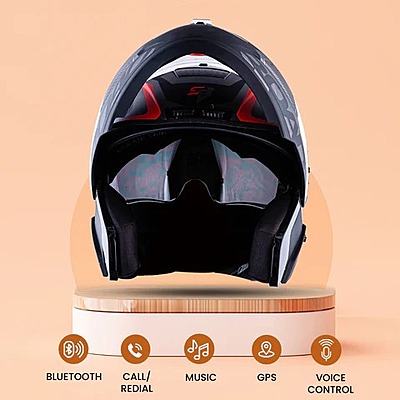 HEADFOX STEELBIRD SBA-7 ISS ROAD GLOSSY BLACK/RED C/V (M)