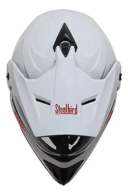 STEELBIRD SBH-13 BANG GLOSSY WHITE+P-CAP C/V (L)