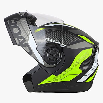 STEELBIRD SBA-7 ISS ROAD MATT BLACK/NEON C/V (M)