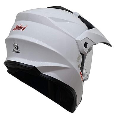 STEELBIRD SBH-13 BANG GLOSSY WHITE+P-CAP C/V (L)