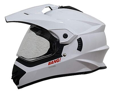 STEELBIRD SBH-13 BANG GLOSSY WHITE+P-CAP C/V (L)