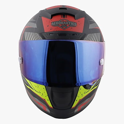 STEELBIRD SA-2 BREEZER GLOSSY BLACK/GREY C/V 600 MM WITH EXTRA VISOR (SH)