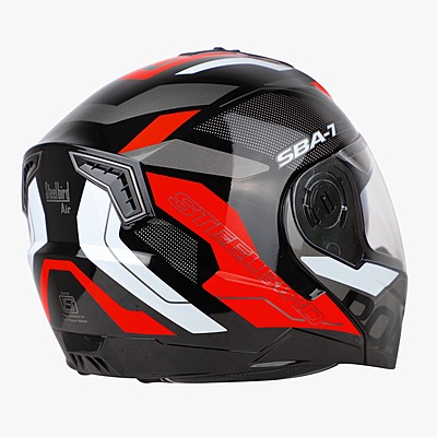 STEELBIRD SBA-7 ISS ROAD MATT BLACK/RED C/V (XL)