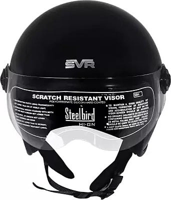 STEELBIRD SBH-09 SVR GLOSSY BLACK C/V (L)