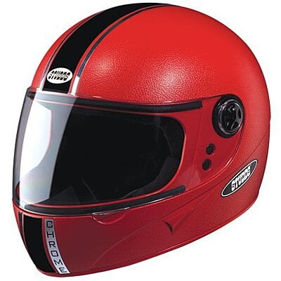 STUDDS CHROME ECONOMY RED WITH PLAIN STRIP C/V (L)