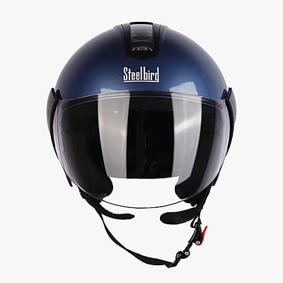 STEELBIRD SBH-5 TRIPLE NINE GLOSSY HONDA BLUE C/V 600 MM