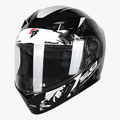 STEELBIRD SBA-21 COMBAT MATT BLACK/WHITE C/V (L)