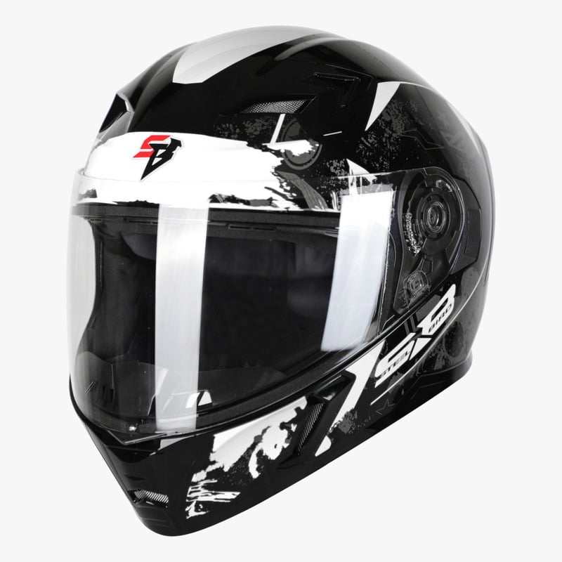 STEELBIRD SBA-21 COMBAT MATT BLACK/WHITE C/V (L)