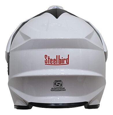 STEELBIRD SBH-13 BANG GLOSSY WHITE+P-CAP C/V (L)
