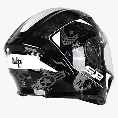 STEELBIRD SBA-21 COMBAT MATT BLACK/WHITE C/V (L)