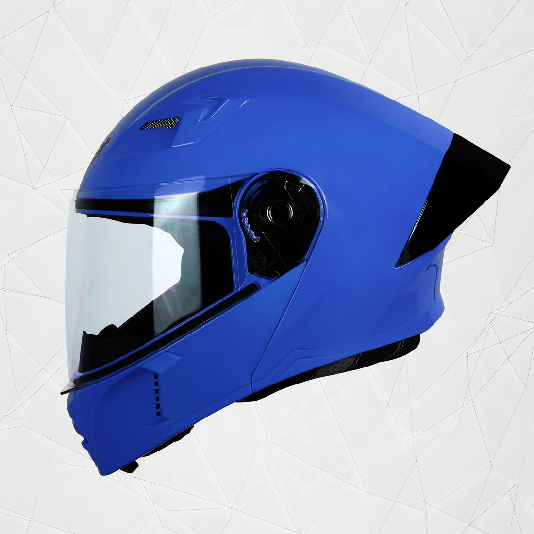 SBA-20 ISS GLOSSY YAMAHA BLUE C/V 580 MM WITH EXTRA SMOKE VISOR, BLACK  SPOILER