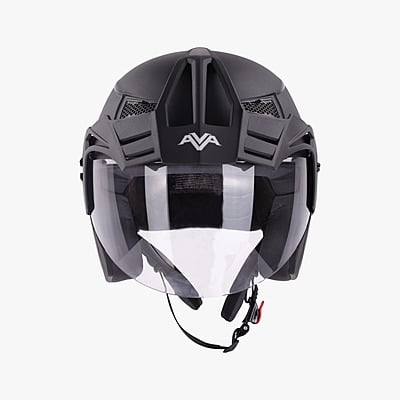 STEELBIRD SBH-23 AVA DASHING WITH PEAK BLACK C/V (L)