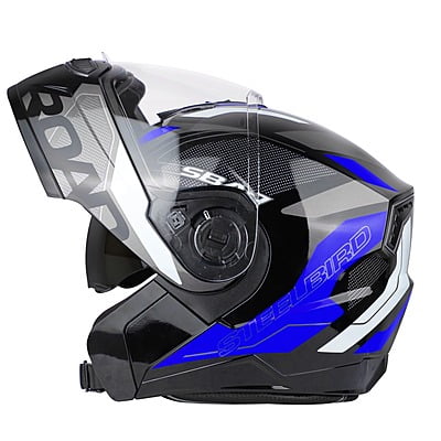 STEELBIRD SBA-7 ISS ROAD MATT BLACK/BLUE C/V (M)