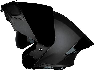 STEELBIRD SBA-20 ISS MATT BLACK C/V 580MM WITH EXTRA SMOKE VISOR, BLACK SPOILER