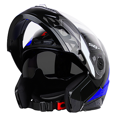 STEELBIRD SBA-7 ISS ROAD MATT BLACK/BLUE C/V (XL)
