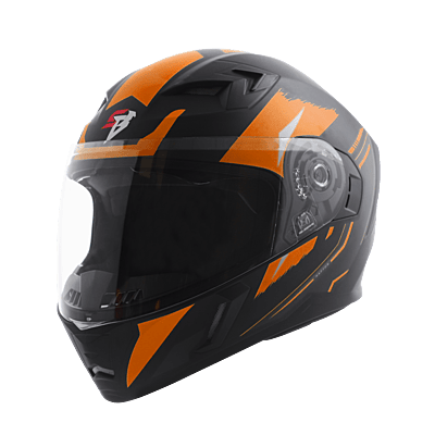 STEELBIRD SBA-21 AIR MATT BLACK/ORANGE C/V (L)