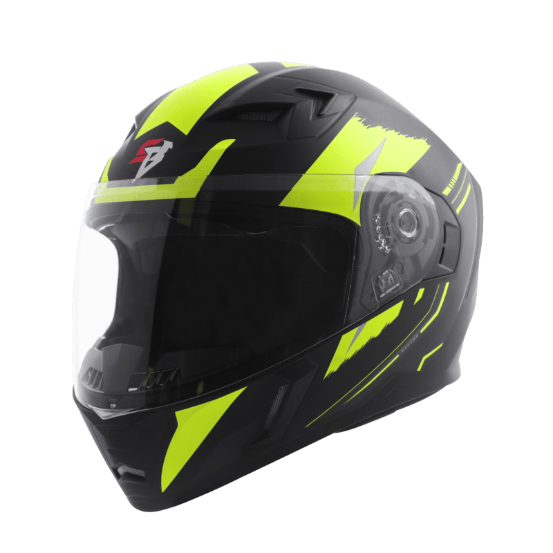 STEELBIRD SBA-21 AIR MATT BLACK/NEON C/V (L)