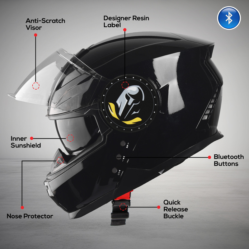 STEELBIRD SBH-40 ISS BT GLOSSY BLACK C/V 600 MM
