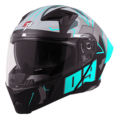 STEELBIRD SBA-20 ISS 09 MATT BLACK/JAZZ BLUE C/V 600 MM WITH EXTRA SMOKE VISOR