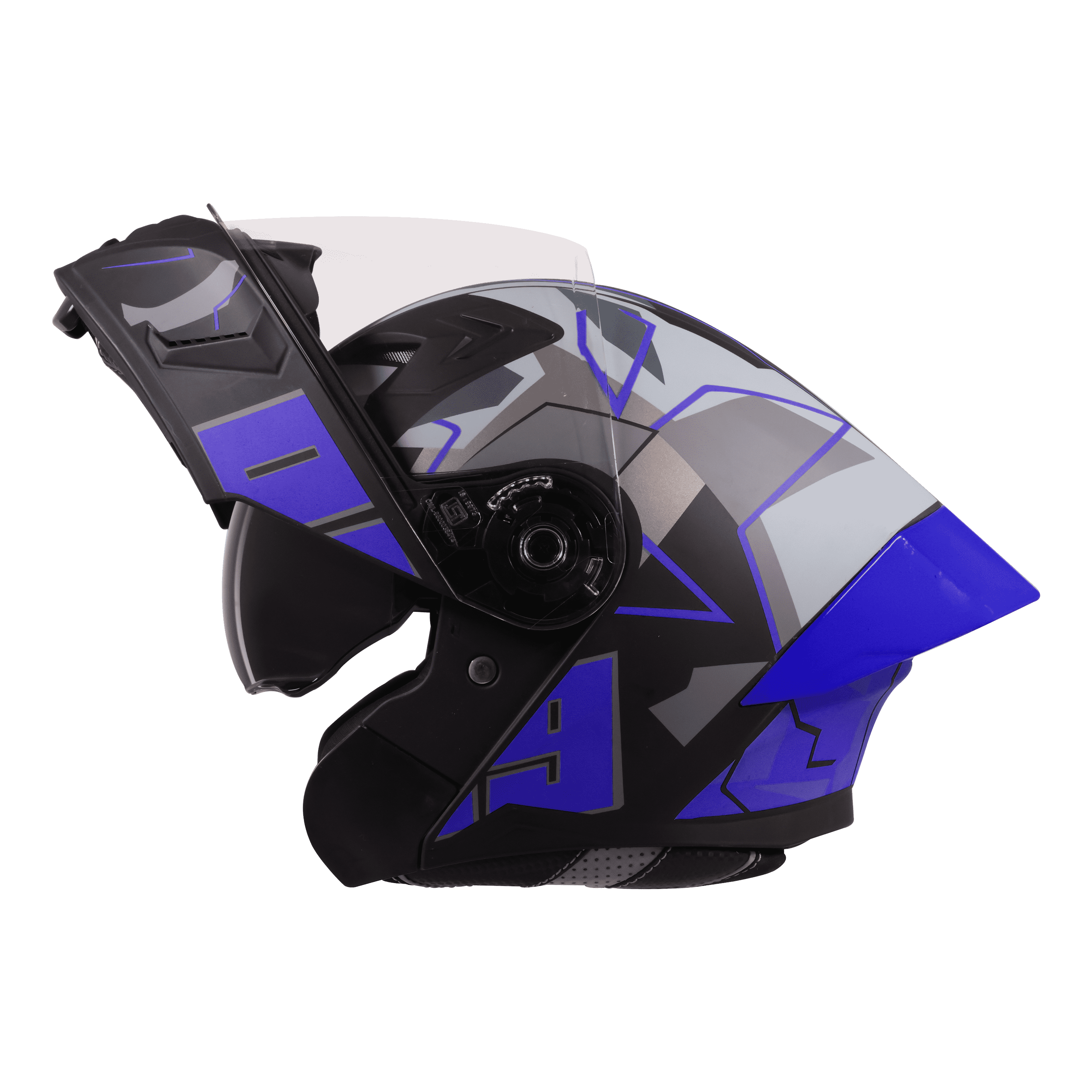 STEELBIRD SBA-20 ISS 09 MATT BLACK/BLUE C/V 600 MM WITH EXTRA SMOKE VISOR