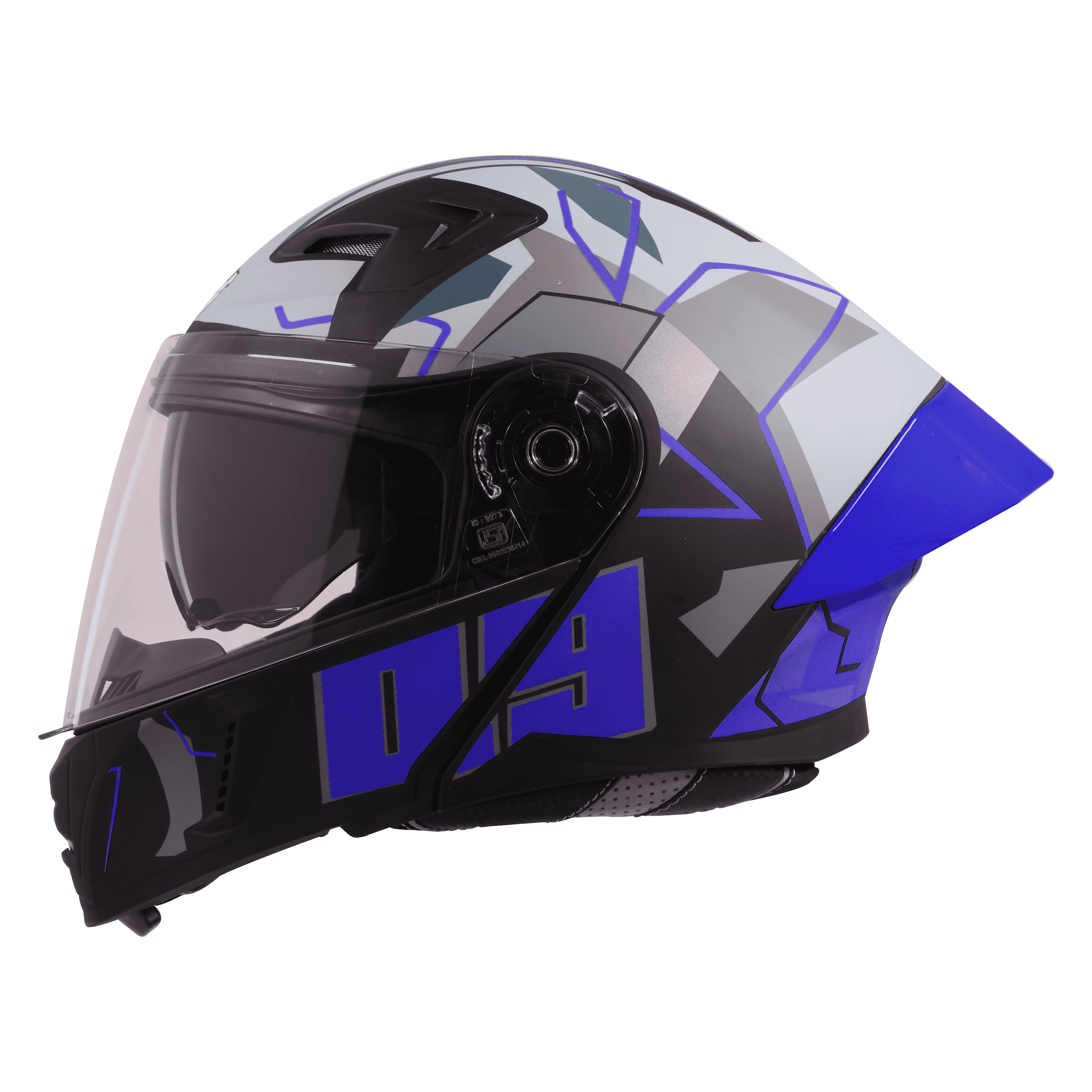 STEELBIRD SBA-20 ISS 09 MATT BLACK/BLUE C/V 600 MM WITH EXTRA SMOKE VISOR
