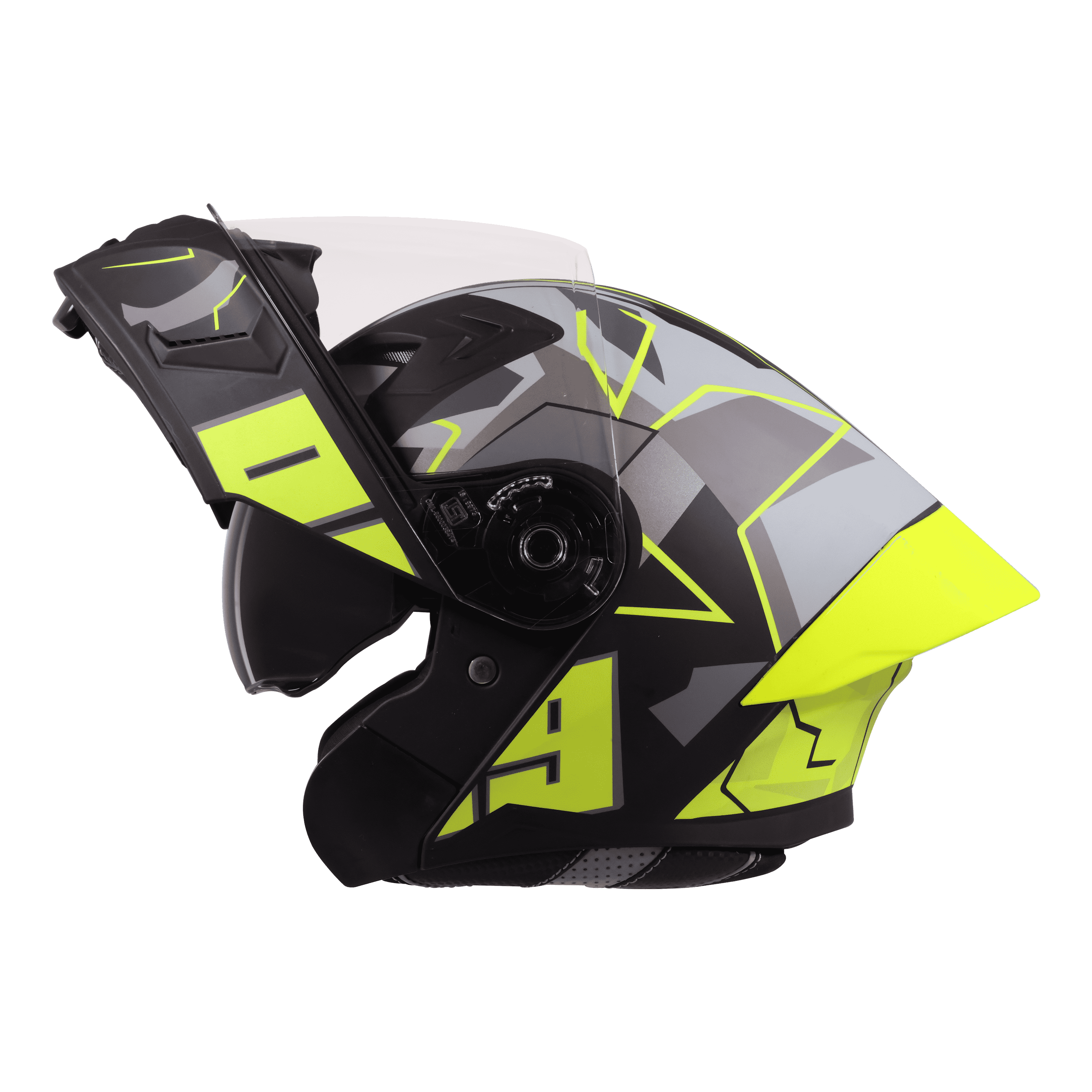 STEELBIRD SBA-20 ISS 09 GLOSSY BLACK/NEON C/V 600 MM WITH EXTRA SMOKE VISOR