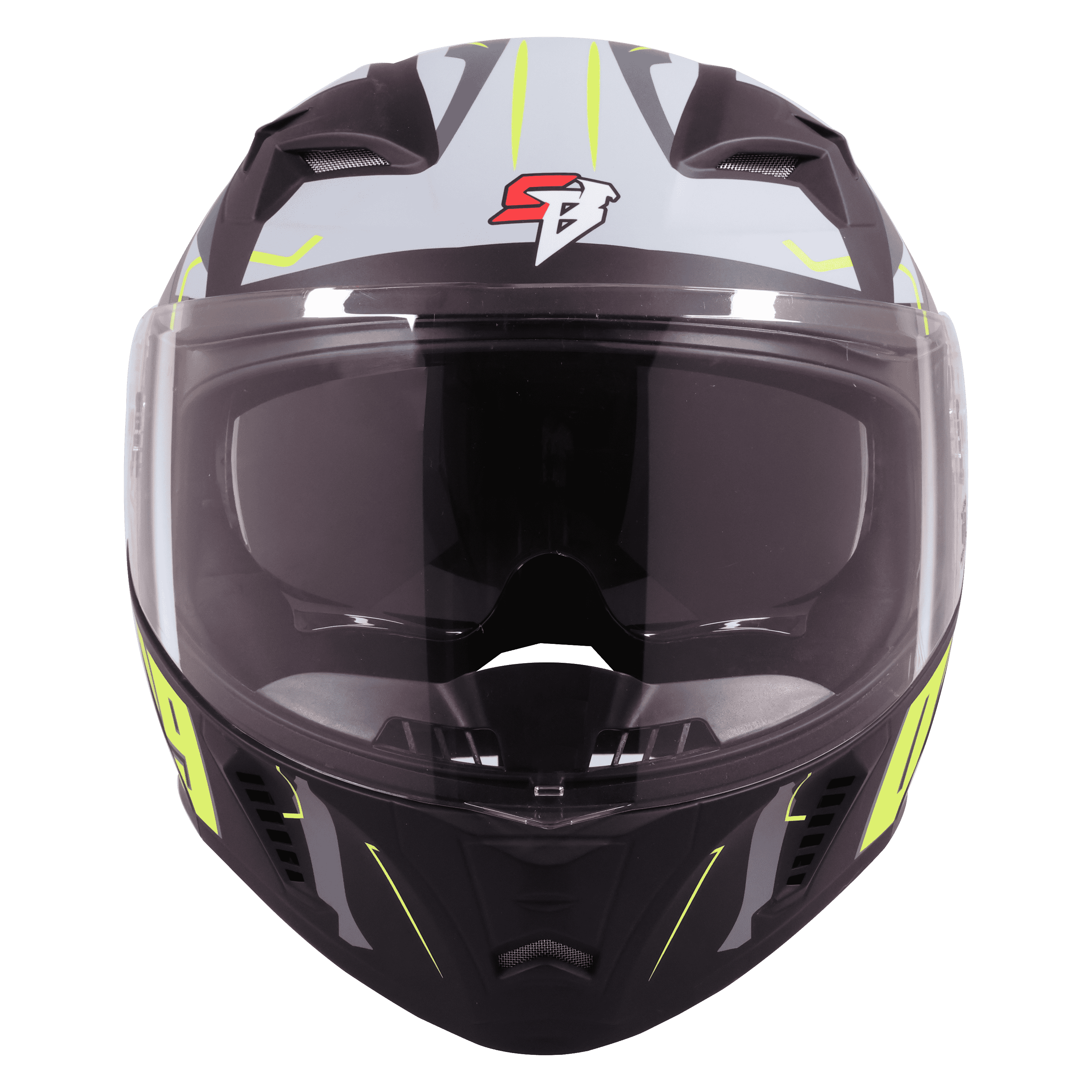 STEELBIRD SBA-20 ISS 09 GLOSSY BLACK/NEON C/V 600 MM WITH EXTRA SMOKE VISOR