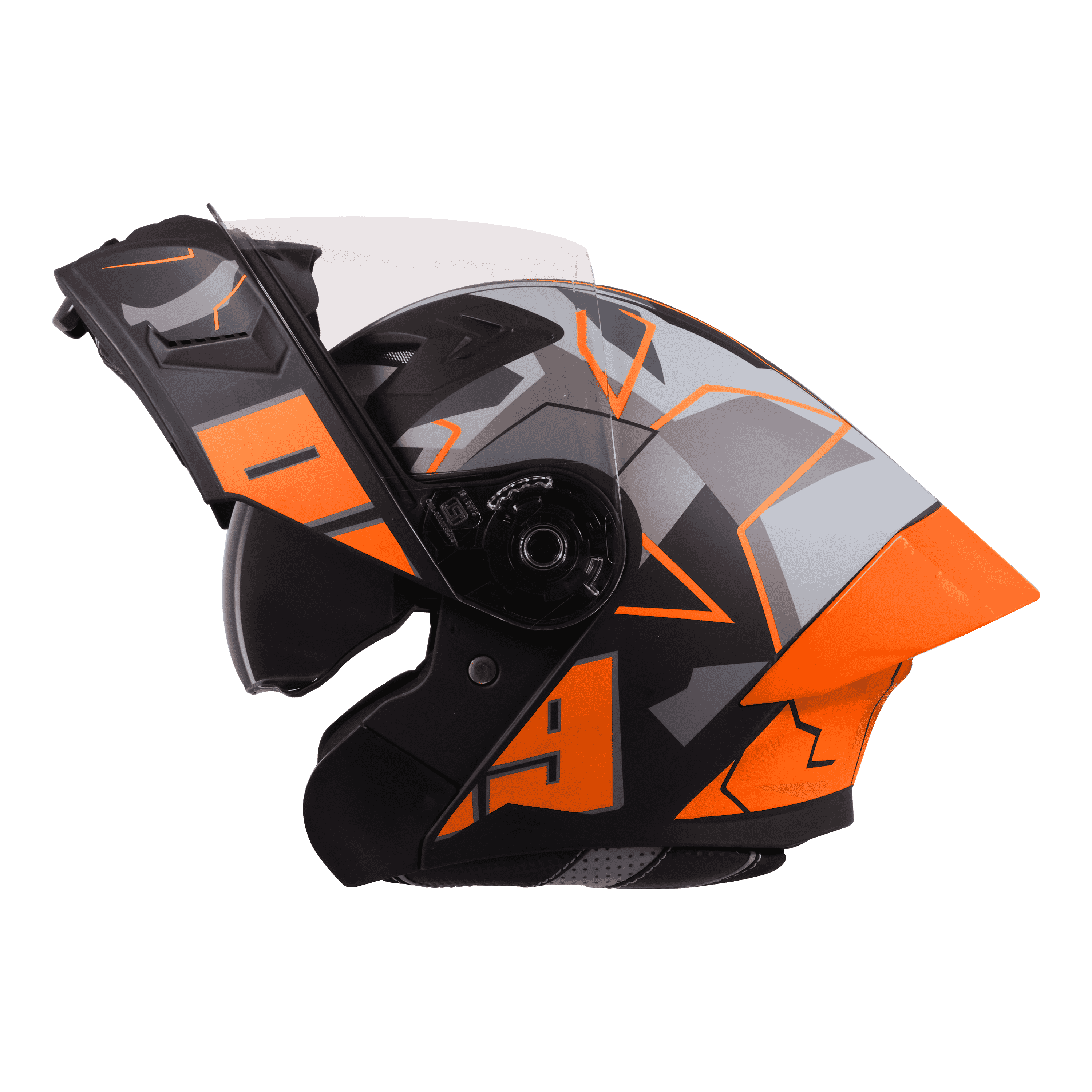 STEELBIRD SBA-20 ISS 09 MATT BLACK/ORANGE C/V 580 MM WITH EXTRA SMOKE VISOR
