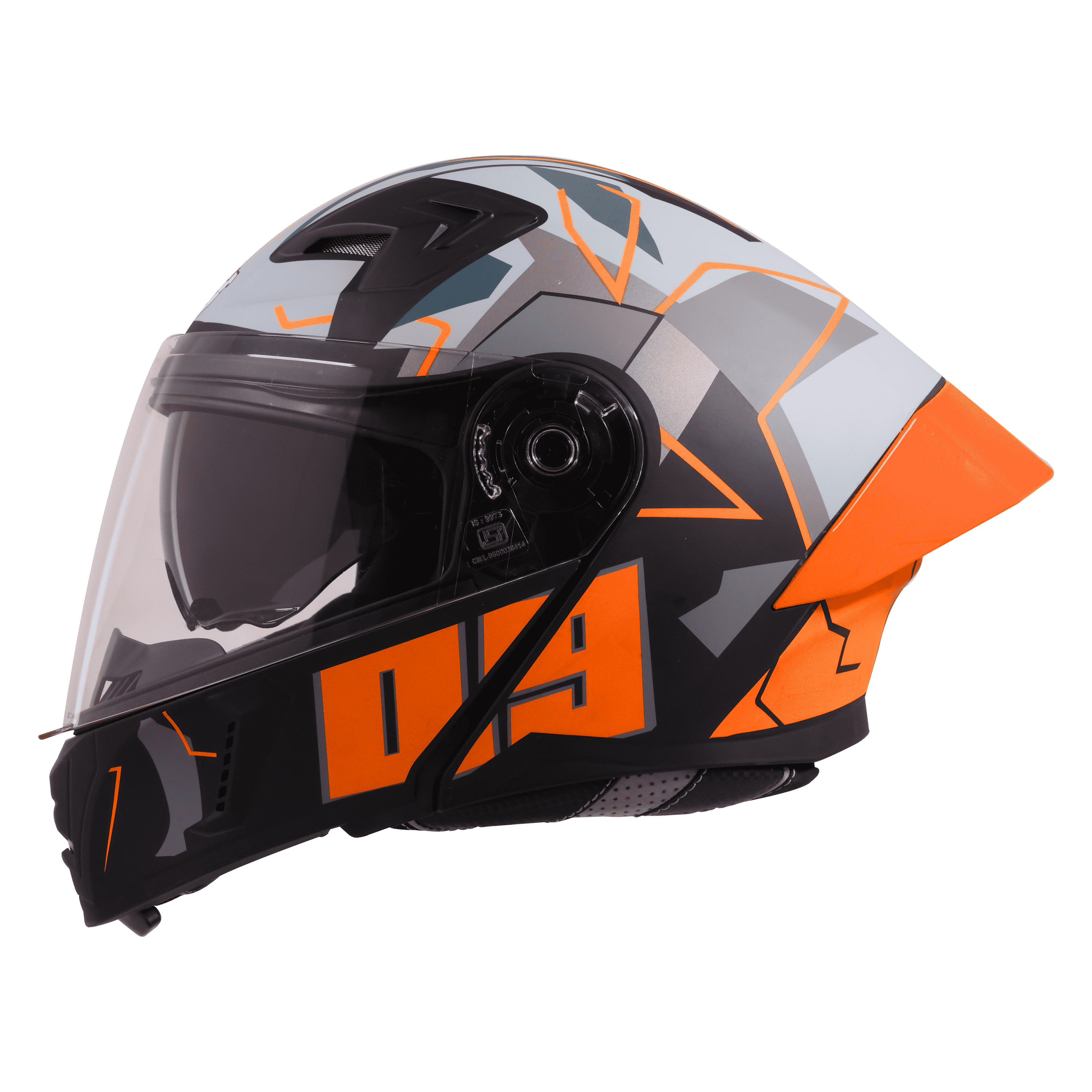 STEELBIRD SBA-20 ISS 09 MATT BLACK/ORANGE C/V 580 MM WITH EXTRA SMOKE VISOR