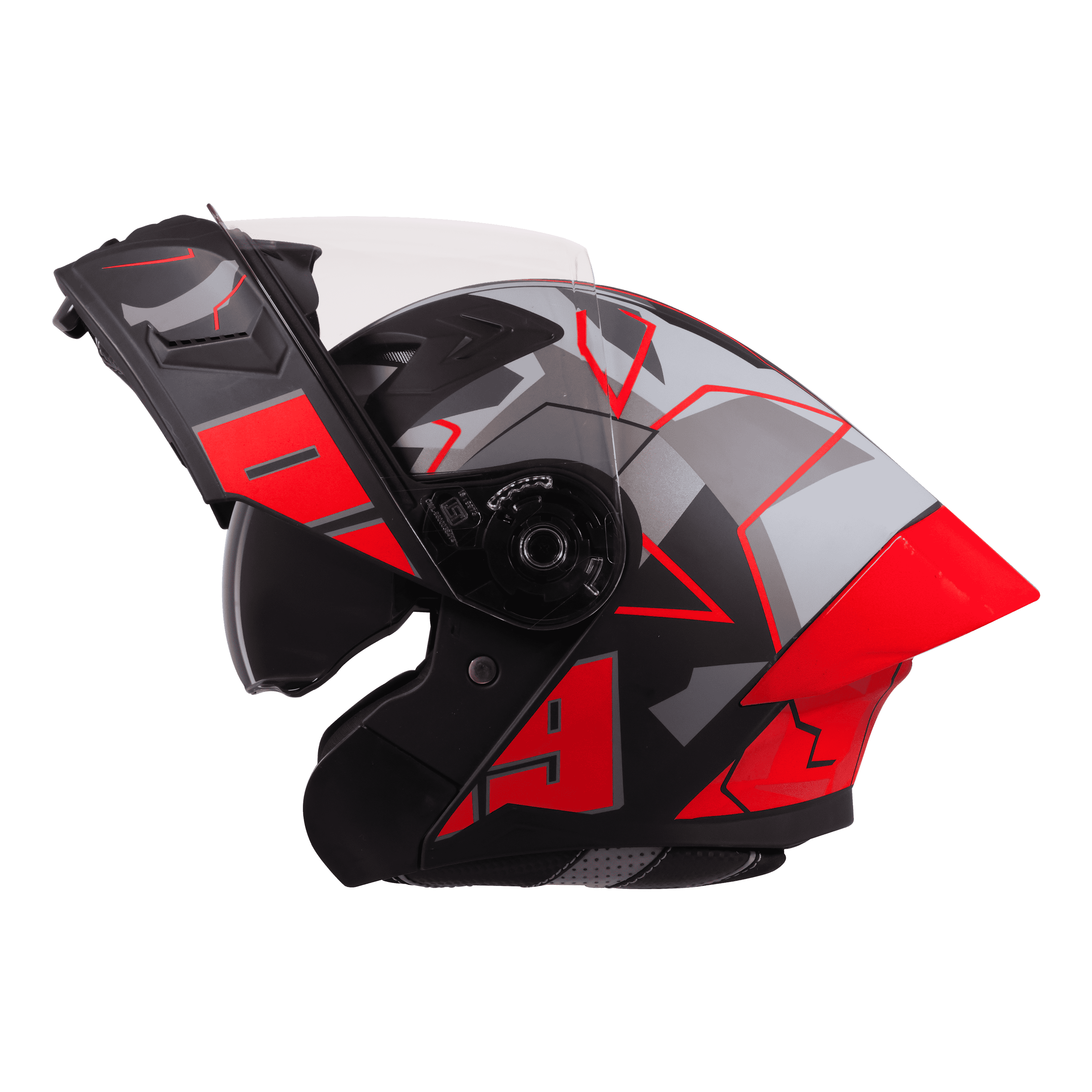 STEELBIRD SBA-20 ISS 09 GLOSSY BLACK/RED C/V 600 MM WITH EXTRA SMOKE VISOR