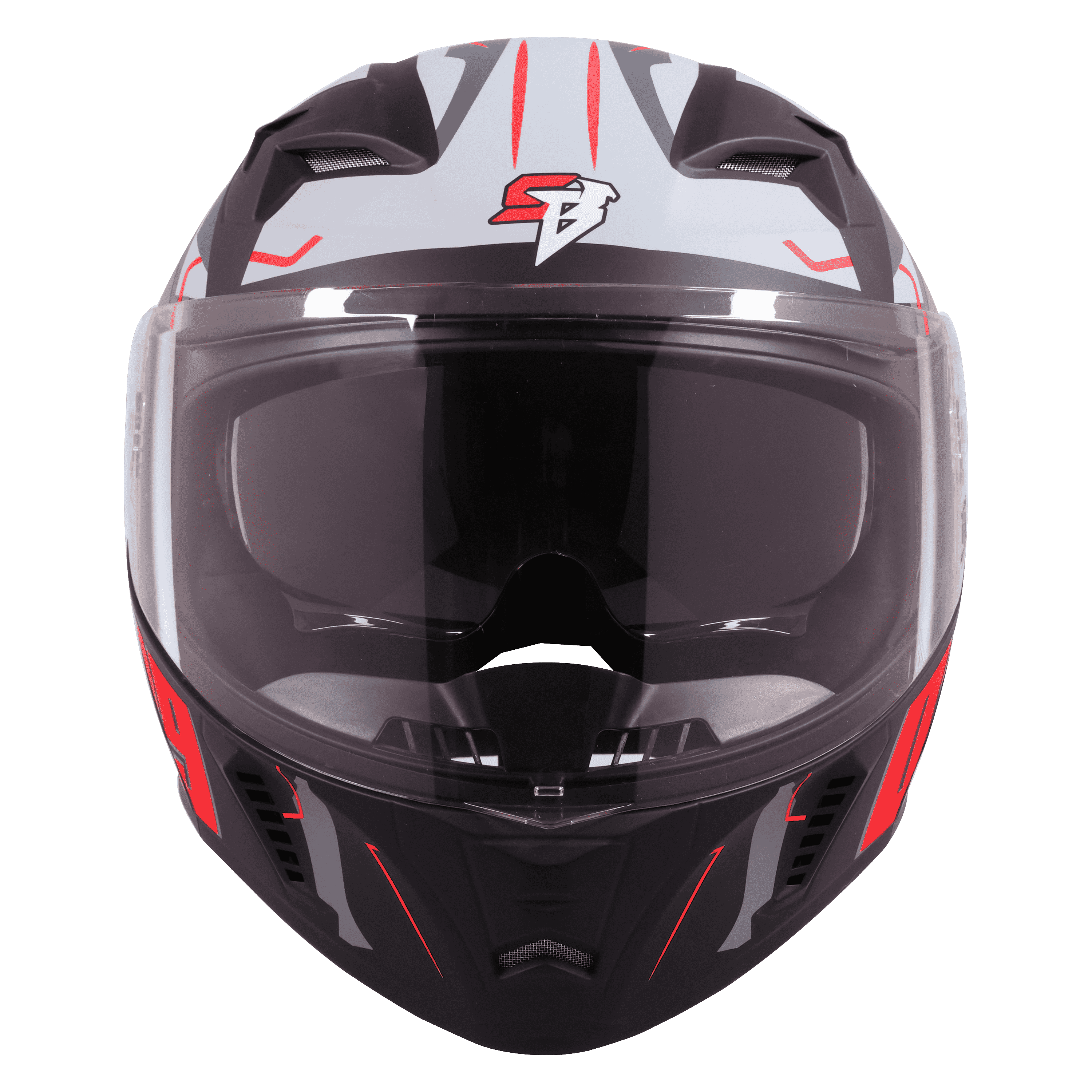 STEELBIRD SBA-20 ISS 09 MATT BLACK/RED C/V 580 MM WITH EXTRA SMOKE VISOR