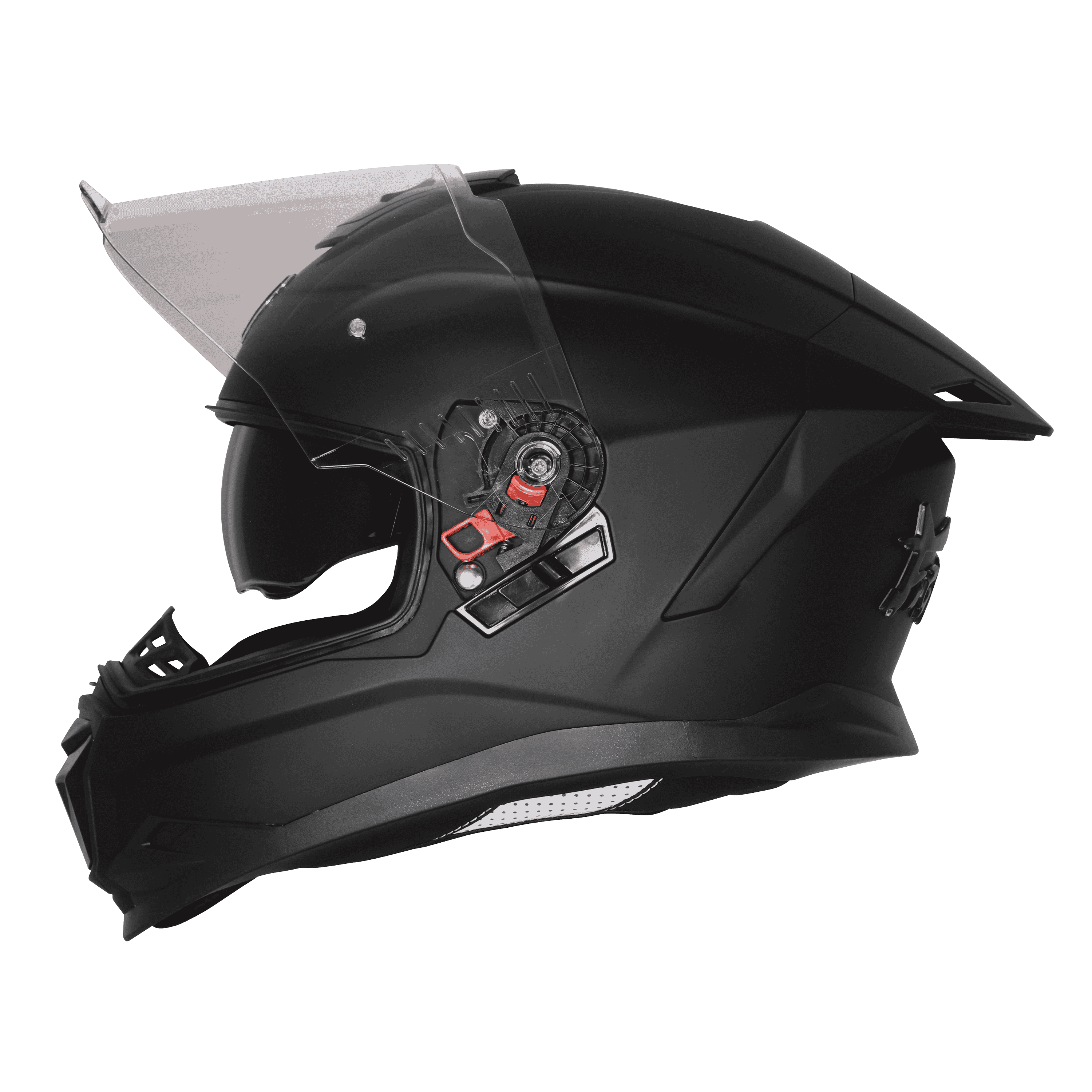 STEELBIRD SBH-57 ISS FIGHTER F5 MATT BLACK C/V 600MM WITH EXTRA SMOKE VISOR
