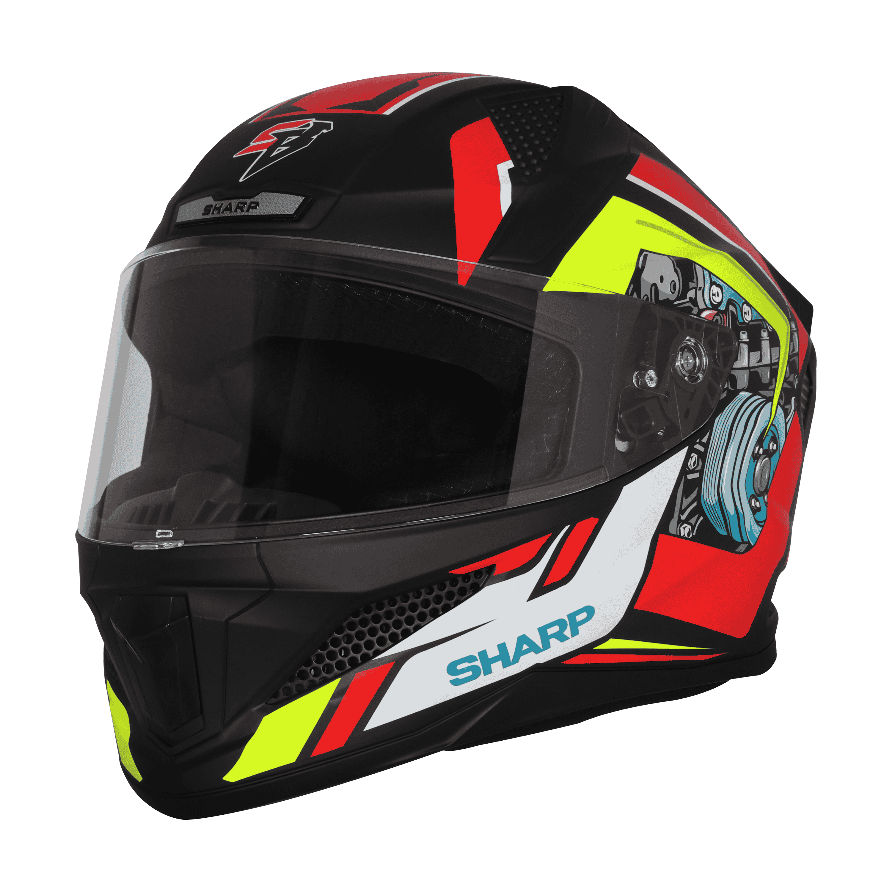 STEELBIRD SBH-25 SHARP SPIKY MATT BLACK/RED C/V 600 MM