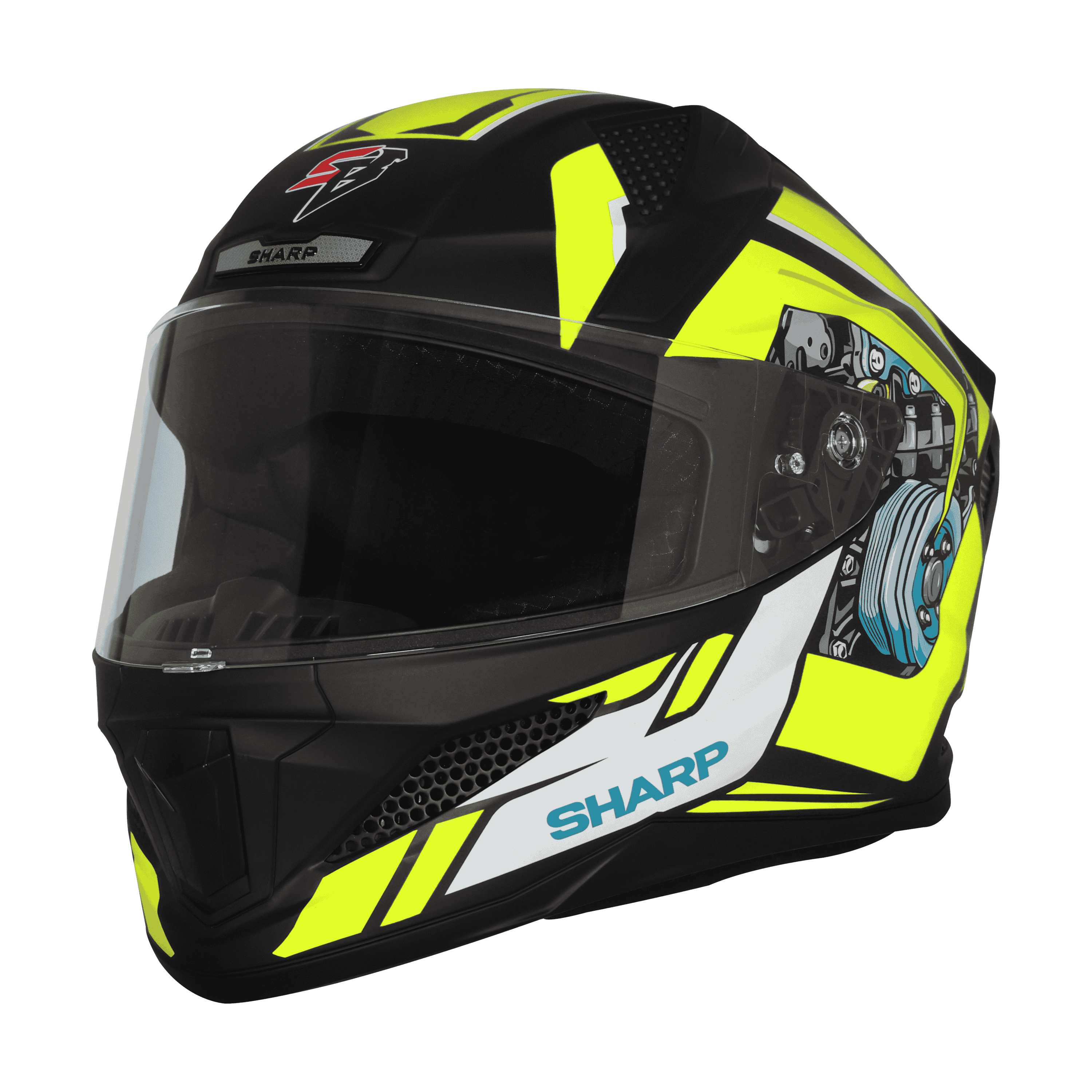 STEELBIRD SBH-25 SHARP SPIKY GLOSSY BLACK/NEON C/V 600 MM