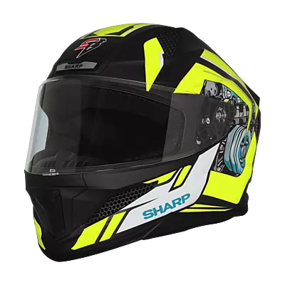 STEELBIRD SBH-25 SHARP SPIKY MATT BLACK/NEON C/V 580 MM
