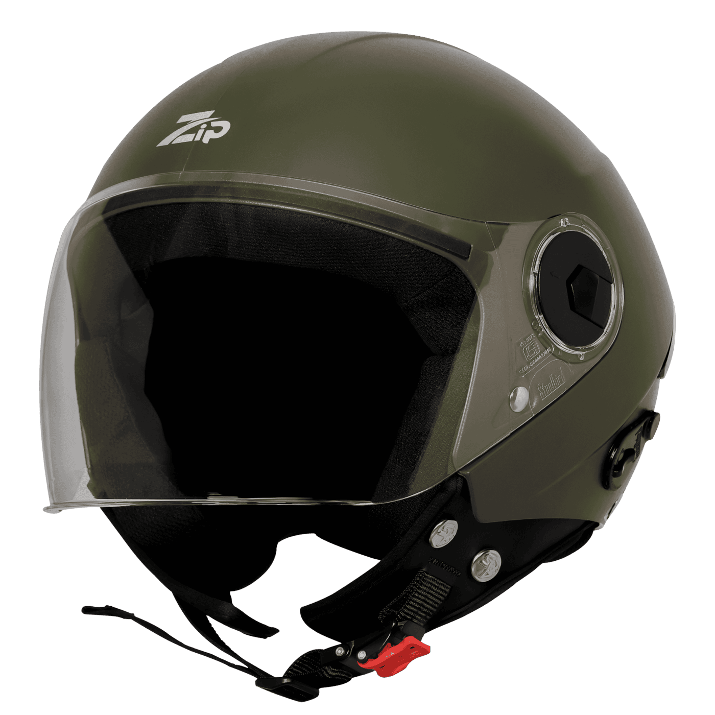 STEELBIRD SBH-64 ZIP RF DASHING BATTLE GREEN C/V 580 MM WITH EXTRA