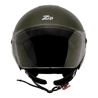 STEELBIRD SBH-64 ZIP RF DASHING BATTLE GREEN C/V 580 MM WITH EXTRA FREE SMOKE VISOR