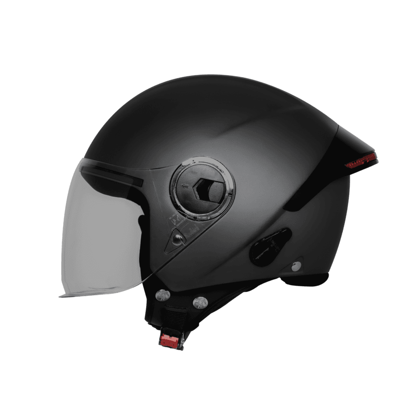 STEELBIRD SBH-64 ZIP RF GLOSSY BLACK C/V 600 MM WITH EXTRA FREE SMOKE VISOR