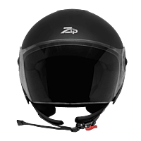 STEELBIRD SBH-64 ZIP RF GLOSSY BLACK C/V 580 MM WITH EXTRA FREE