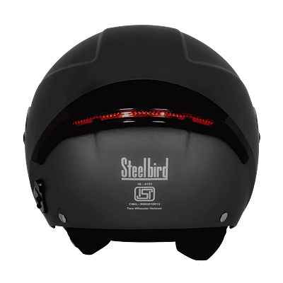 STEELBIRD SBH-64 ZIP RF GLOSSY BLACK C/V 580 MM WITH EXTRA FREE SMOKE VISOR