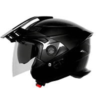 STEELBIRD SBH-23 ISS AVA GLOSSY BLACK WITH PEAK C/V (L)