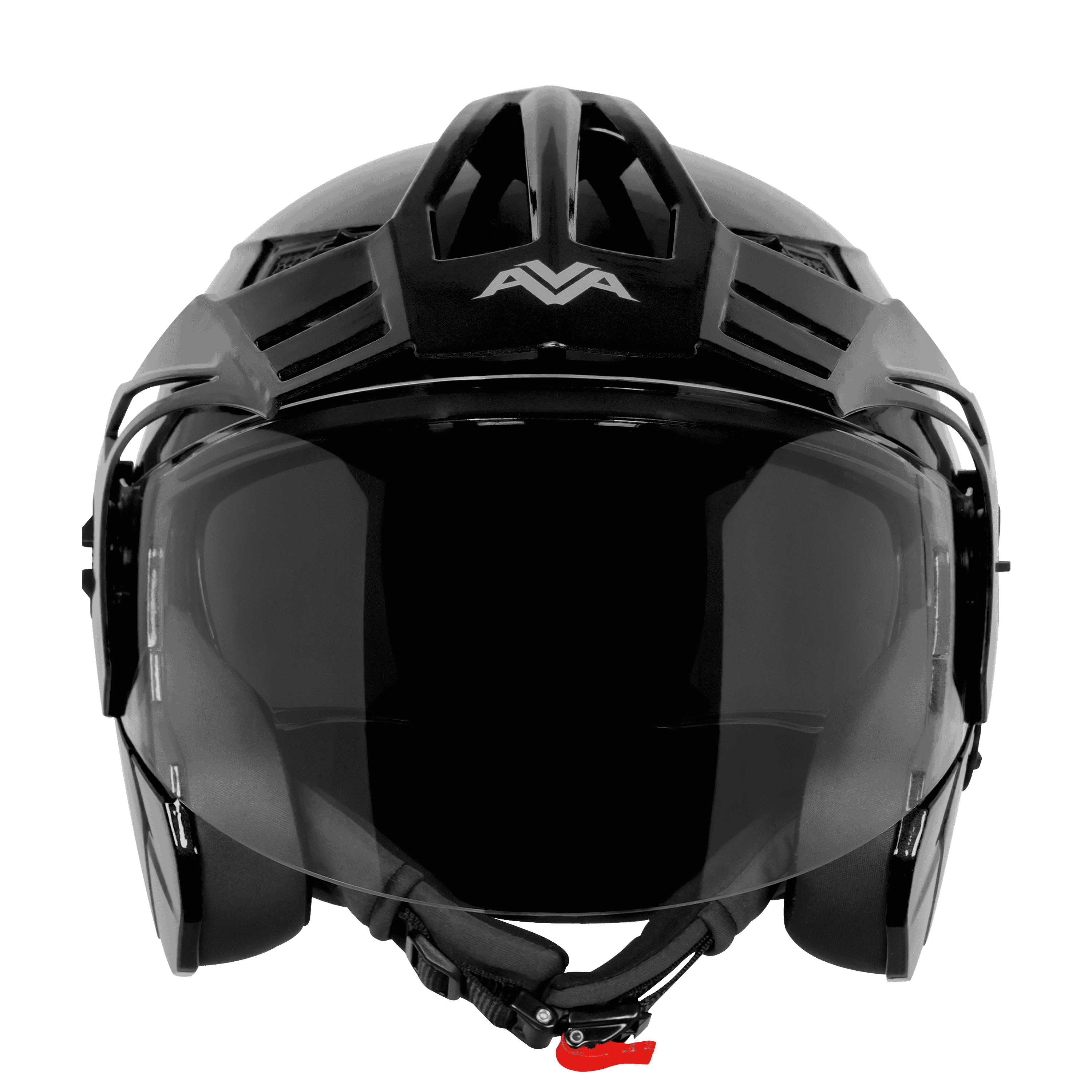 STEELBIRD SBH-23 ISS AVA GLOSSY BLACK WITH PEAK C/V (L)
