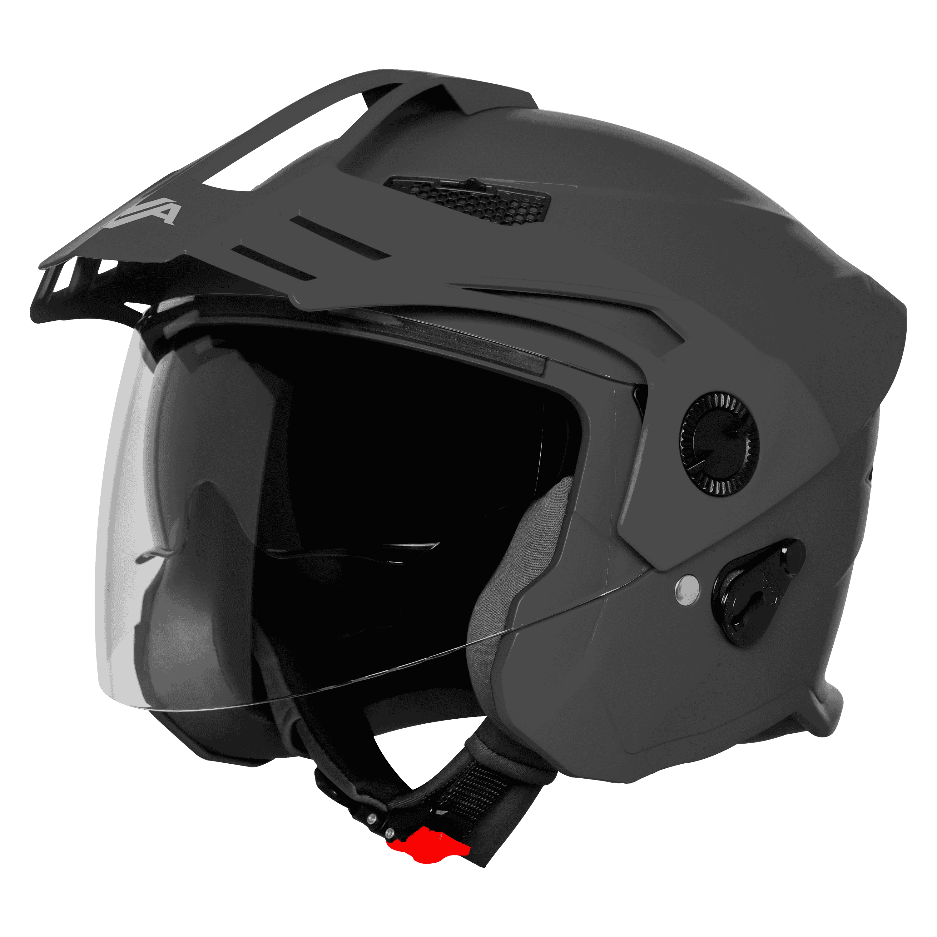 STEELBIRD SBH-23 ISS AVA GLOSSY HONDA GREY WITH PEAK C/V (L)