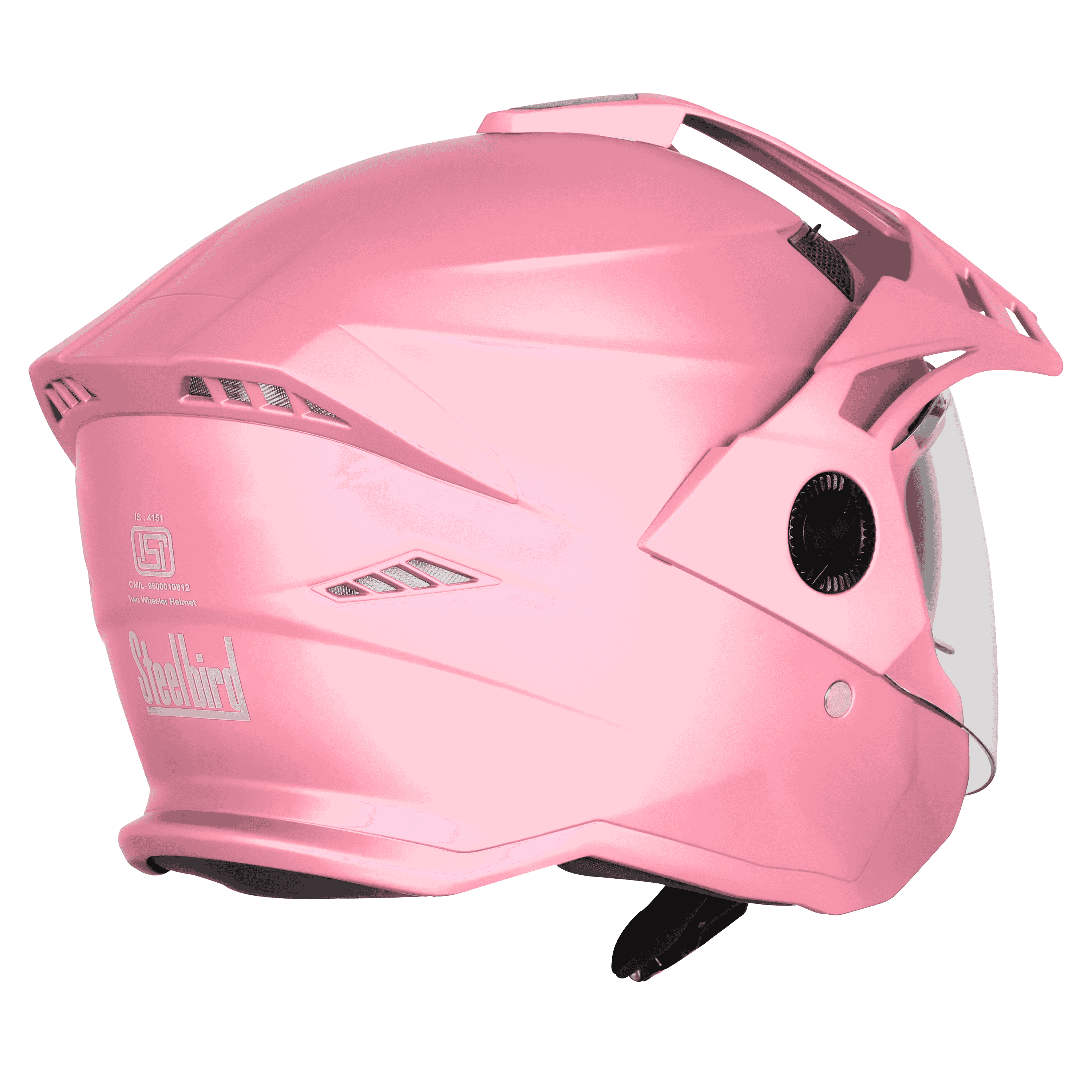 STEELBIRD SBH-23 ISS AVA GLOSSY BABY PINK WITH PEAK C/V (L)