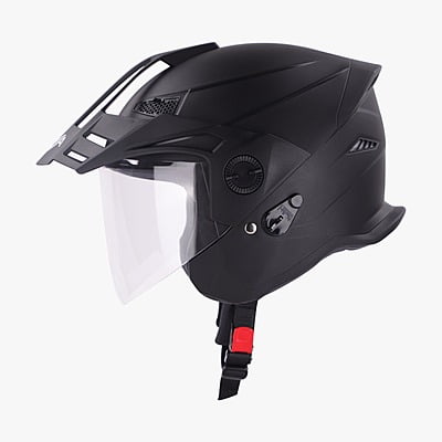 STEELBIRD SBH-23 AVA DASHING WITH PEAK BLACK C/V (M)